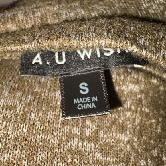 As U Wish Size S/Green & Black Stripped/Long Sleeve/Polyester Sweater Dress/fall - Picture 3 of 3